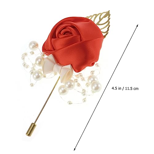 Broche élégante perles rouges de banquet : l'accessoire chic pour vêtement