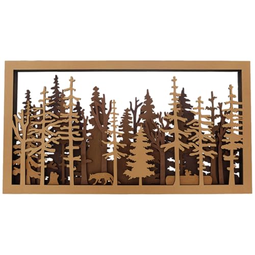 Cadre mural 3d forêt en bois rustique pour inviter la poésie de la nature chez soi