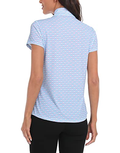 LRD Women's Golf Polo Shirts Short Sleeve Tennis Shirt UPF 30 Quarter Zip Up 6