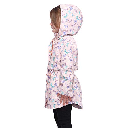 Rokka&Rolla Girls' Hooded Rain Jacket Lightweight Windbreaker Dress Trench Coat #TOP5