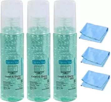 Admiz? Screen Cleaning Spray, Laptop, PC, Camera Lens Cleaning SOL Spray Gel (100ml) - Made in India, Smart Size 100 Ml Bottle Microfibre Cloth. (Pack of 3)