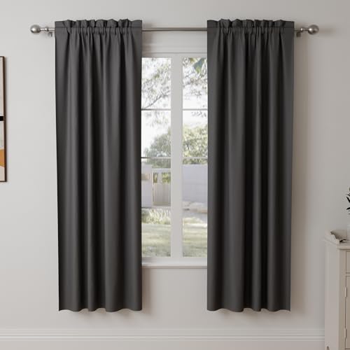 Pacok Verdunklungsvorhänge 2er Set Gardinen Blickdicht Thermo Hitzeschutz Gardine Lichtundurchlässig für Schlafzimmer Wohnzimmer,Dunkelgrau Vorhänge Verdunkelnd H 175 x B 140 cm Pacok Verdunklungsvorhänge 2er Set Gardinen Blickdicht Thermo Hitzeschutz Gardine Lichtundurchlässig für Schlafzimmer Wohnzimmer,Dunkelgrau Vorhänge Verdunkelnd H 175 x B 140 cm