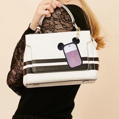 TERPINK Silicone Case Compatible with Touchland Hand Sanitizer Spray 1 fl oz, Mouse Design Protective Case with Keychain for Power Mist and Glow Mist, Hand Sanitizer Spray Accessory 1 Pack (Black)4