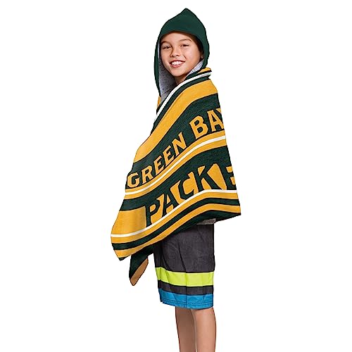 Northwest NFL Green Bay Packers Unisex-Youth Hooded Youth Beach Towel, 21" x 51", Liner by Northwest - Image 2
