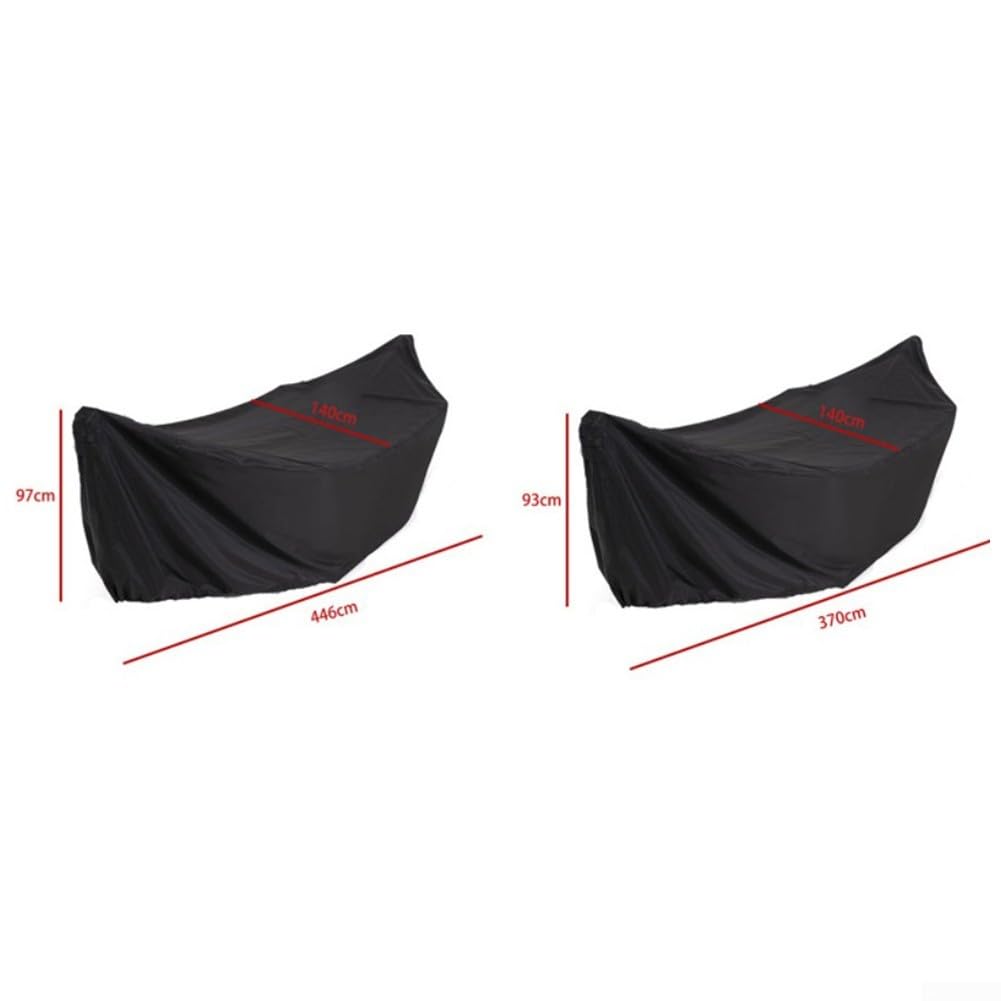 Oniissy Housse d'extérieur en tissu Oxford 210D imperméable et résistant aux UV pour hamacs avec ourlet élastique et sangles coupe-vent Noir 370 x 140 x 93 cm