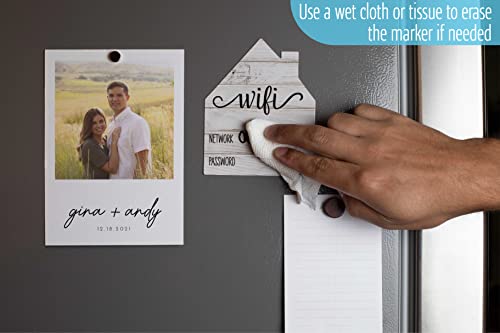 Cartel rústico blanco con contraseña WiFi, imán para refrigerador miniatura 4