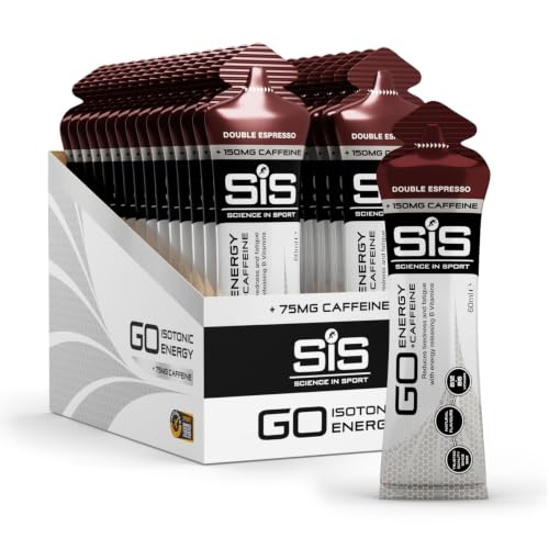 Image of Science in Sport GO Energy + Caffeine Energy Gel for Elite Athletes - 22g Carbohydrates & 75mg Caffeine - Isotonic Formula - Sports Nutrition - Double Espresso Flavor - 30 Count