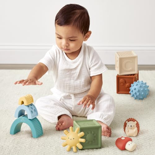 Itzy Ritzy Sensory Blocks Set - Baby Building Blocks 10-Piece Set - Features Soft & Textured Characters - Sensory Toy for Babies & Toddlers Aged 0 Months and Up - Image 3
