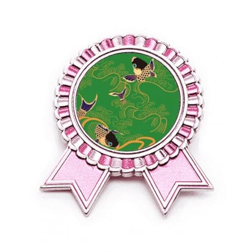 Broche poisson jaune PaintingJ en métal rose taille M avec attache robuste