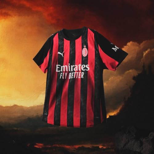 A.C. Milan - Camiseta de competición Home, Temporada 2025/2026, Camiseta de fútbol, Producto Oficial, niño, 12 años