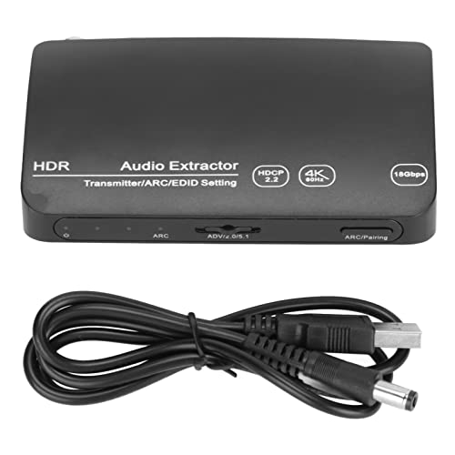 Image of Sanpyl 4K Audio Extractor, 4K 60Hz HDMI2.0 Audio Extractor Converter with Bluetooth Transmitter, Supports 2.0 5.1 ADV 3 Sound Modes, HDMI Audio Converter Adapter Splitter