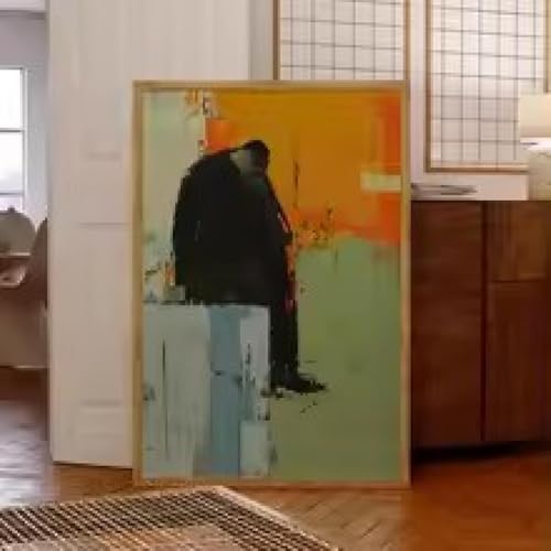 Peinture sur toile abstraite moderne garçon contemplatif XINBAO 40x60cm