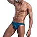 AIMPACT Mens Stripe Swim Briefs Sexy Bikini Swimwear Quick Dry Trunks Bathing Swimsuit for Men (GreenBlue M)