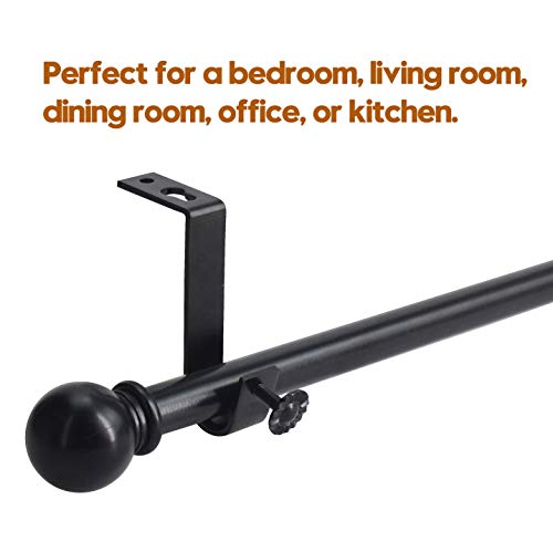 4 Pack Ceiling Curtain Rod Bracket Heavy Duty Single Curtain Rod Holders for 1 Inch Drapery Holder for Living Room Bedroom Black