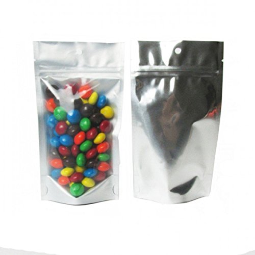 1000 - Stand Up Pouch 4" X 7" X 2.25" CLEAR/SILVER w/zipper & hanghole