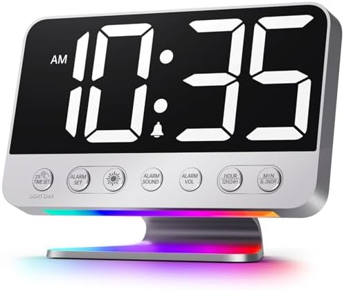 Odokee Digital Alarm Clocks for Bedrooms: Large Bold Number 5 Bri...