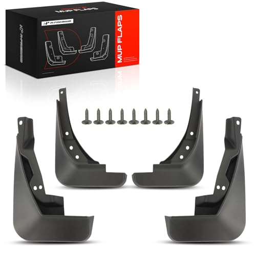 Image of A-Premium Mud Flaps Compatible with Audi | for Audi A4 & A4 Quattro, No Drilling Required Mud Guards with Hardware Accessories, Set of 4 Front and Rear