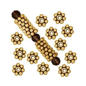 Beautiful Bead 6mm Antique Gold Daisy Spacer Metal Beads for Bracelets DIY Jewelry Making (About 400pcs ) by Beautiful Bead