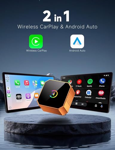 Image of 2026 Wireless CarPlay Adapter for iPhone & Android Wired to Wireless CarPlay & Android Auto Plug and Play Fast Auto Reconnect Stable Control Compatible for iOS 10+ & Android11+