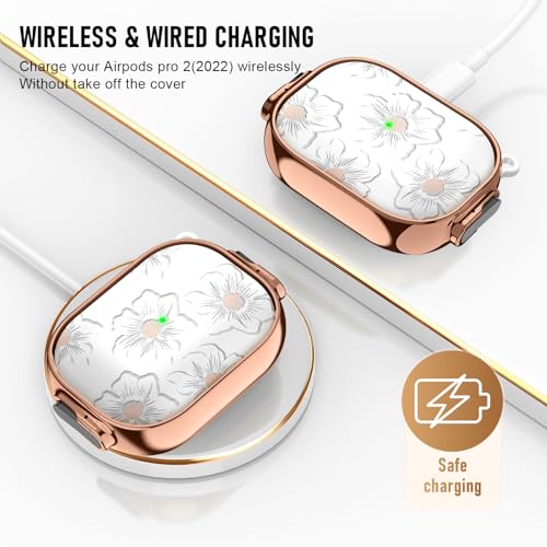 Image of for Airpods Pro 2 Case with Lock,TPU Soft Cases for Airpods Pro Case 2nd /1st Gen,Shockproof for Airpod Pro 2nd Generation Cases Cute Pattern Women Girl with Keychain,Morning Glory