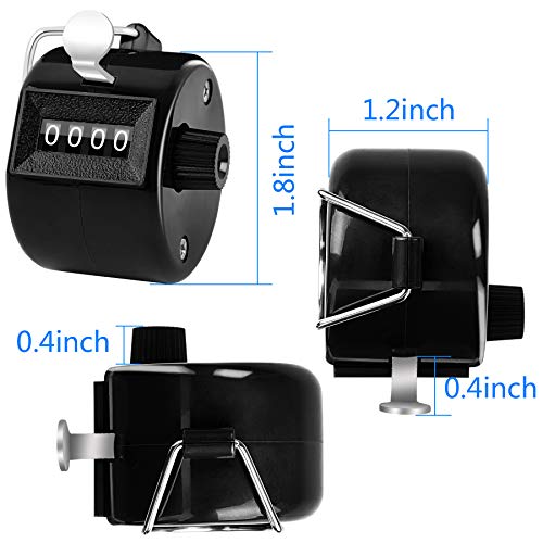 Febsnow 2 Pack Hand Tally Counter 4 Digital Click Counter For Sport Row School Event (Black White) #TOP1