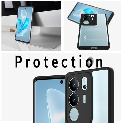 Image of KAPAVER Hybrid Royal Shock Proof Back Cover Case Compatible with Vivo V29 / Vivo V29 Pro (PC+TPU) (Black)