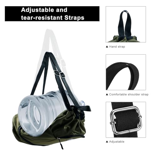 Image of Kamo Drawstring Backpack Bag - Sport Swimming Yoga Backpack with Shoe Compartment, Two Water Bottle Holder for Men Women Large String Backpack Athletic Sackpack for Travel