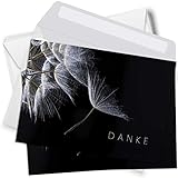 Trauer Danksagungskarten mit Umschlag | Motiv: Pusteblume Samen, 15 Stück | Dankeskarten DIN A6 Set | Trauerkarten Danksagung Danke sagen