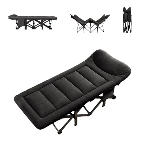 Lit pliant pour adulte avec matelas en coton PP et appui-tête à mémoire de forme