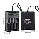 Universal Akku Ladegerät, 18650 Ladegerät Batterien Batterieladegerät 4 Schächte LED USB Geräte für wiederaufladbare Batterien Li-ion 18650, 14500, 16340 Akku