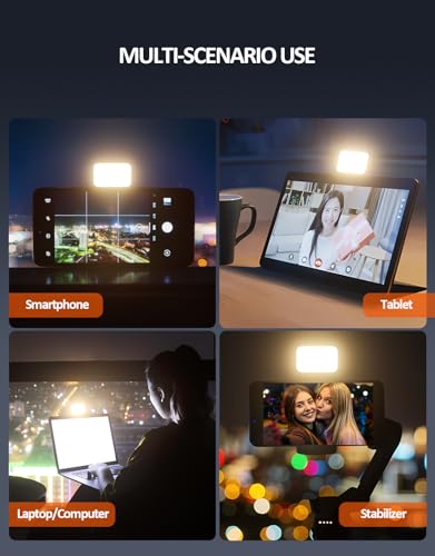 Image of Mini Magnetic Fill Light with Stepless Dimming, 3 Light Modes, Rechargeable 600mAh Battery, Portable LED Video Light for Gimbals, Metal Surfaces, and Vlogging - Includes Magnetic Mounting Plates