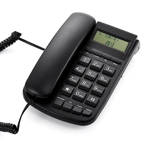 Téléphone fixe à gros boutons WUURAA filaire et lisible pour l'accueil des hôtels