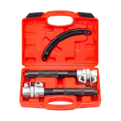 Image of 3 Pieces Automotive Compressor Kit with High Carbon Steel Frame and Black Threaded Rods Spring and Shock Absorber Strut Removal Suitable for Auto Technicians and DIY Enthusiasts