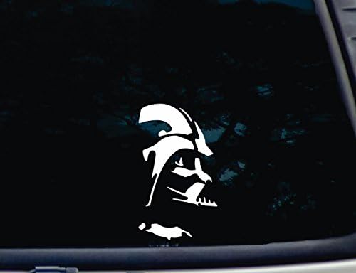 Darth Vader - 3 3/4" x 6 1/2" die Cut Vinyl Decal for Windows, Cars, Trucks, Tool Boxes, laptops - virtually Any Hard, Smooth Surface. NOT Printed! Barefoot Graphix Made in USA