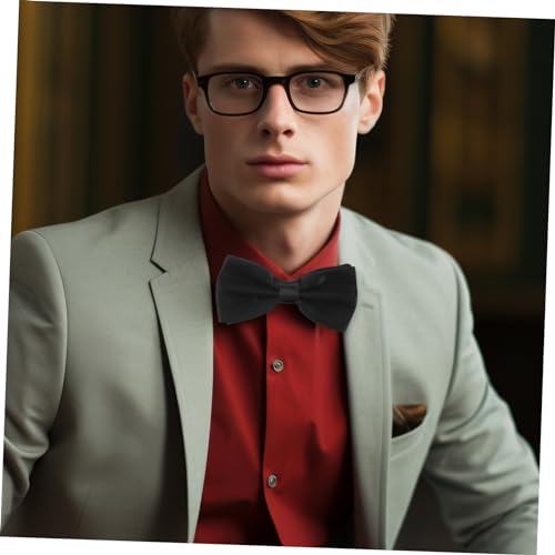 Set para hombre de fajín y moño elegante negro en satén miniatura 4