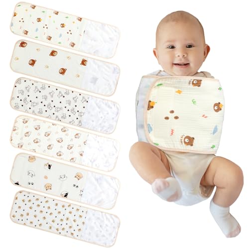 Funnysoft 6 Pcs Newborn Snuggle Strap Adjustable Arms Swaddle Band Baby Belly Band Arms Safe Swaddle Sleep Wrap Blanket for Newborn Infant Boy Girls (Cute Animal Style)