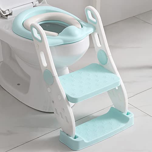 Fedicelly Toddlers Potty Training Toilet Seat Boys Girls, Potty Seat Toilet Kids,Potty Chair Step Stool Ladder (Blue) #TOP14