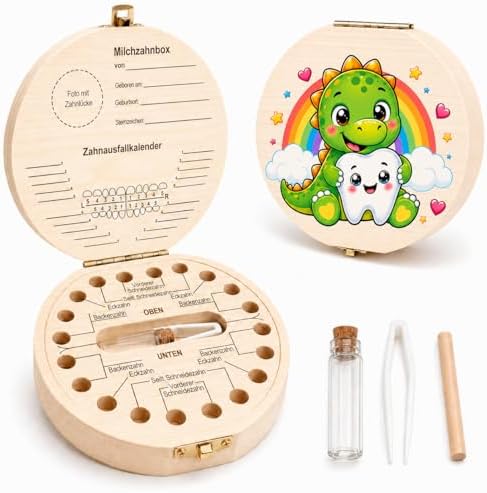 Shengruili Zahnbox Holz Milchzähne Box,Milchzahndose,Zahnbox für Milchzähne,Milchzahndose Mädchen,Aufbewahrungsbox für Baby-Zähne,Weihnachtsschmuck Größen,Weihnachtsbaumschmuck