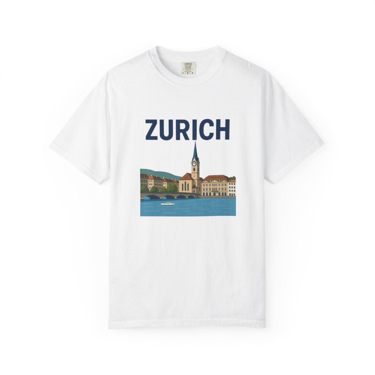 Zurich-Printed T-Shirt White|Fabric - Cotton, Graphic Print Regular Fit Half Sleeve Round Neck-picture-32