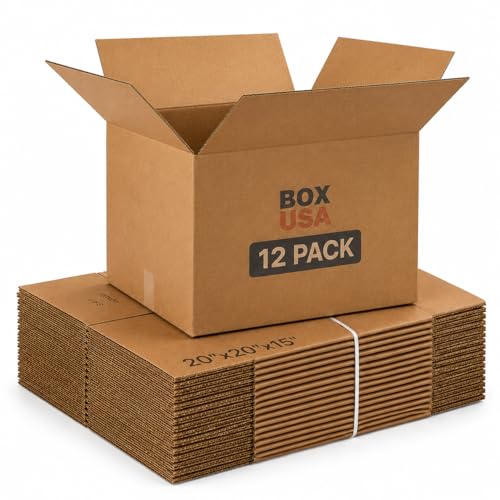BOX USA Large Moving Boxes 20"x20"x15" 12-Pack