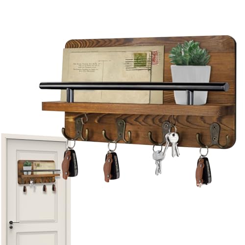 Organizador de correo vertical y colgador de cartas flotante de madera de 30cm