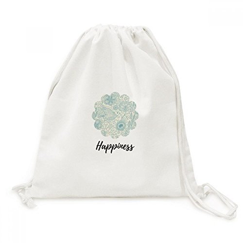 Sac à cordon en toile fleur oiseau pour vos randonnées et voyages nature