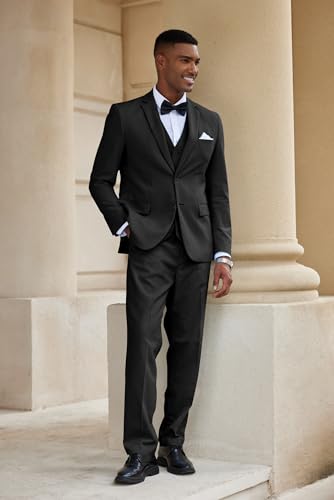 COOFANDY Men's 3 Piece Linen Suits Casual Lightweight Blazer Jackets Vest Pants Set for Wedding Business Prom4