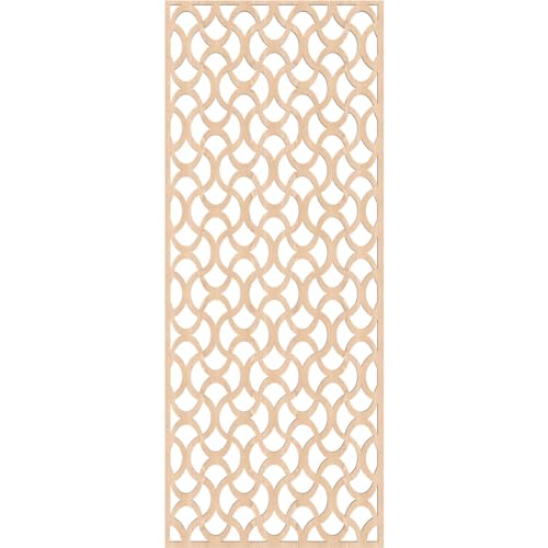 Image of Resort Decorative Pierced Fretwork Wood Wall Panels, 25 3 /8 inchW x 64 3 /8 inchH x 3 /8 inchT, Red Oak