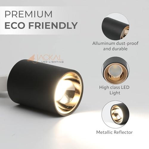 Image of JACKAL 20W LED Warm White Round Surface Ceiling Light | Cylindrical COB Downlight with Aluminium Body | Indoor Spot Light in Rose Gold Finish