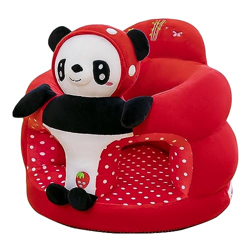 Image of Baby Seat Baby Sit up Chair Cartoon Animals Plush Sofa Seat Toddler Baby Learn to Sit up Chair Sofa Washable Cover for Back Head Support Sitting Infant Seat