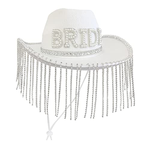 Chapeau de mariée cowgirl blanc pour soirée de mariage et photobooth