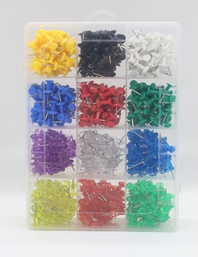 Bepisof Tachinhas de polegar de 12 cores, 600 peças de pinos para pôsteres, mapas, quadro e mais