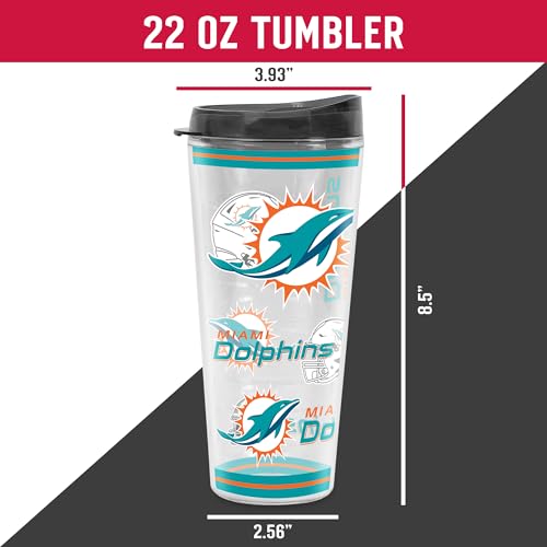 Image of Rico Industries NFL Football Miami Dolphins Double Wall 20oz Tritan Tumbler