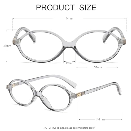 Image of JOVAKIT Retro Oval Blue Light Blocking Glasses for Women Vintage Fashion 90s Small Oval Frame Eyeglasses